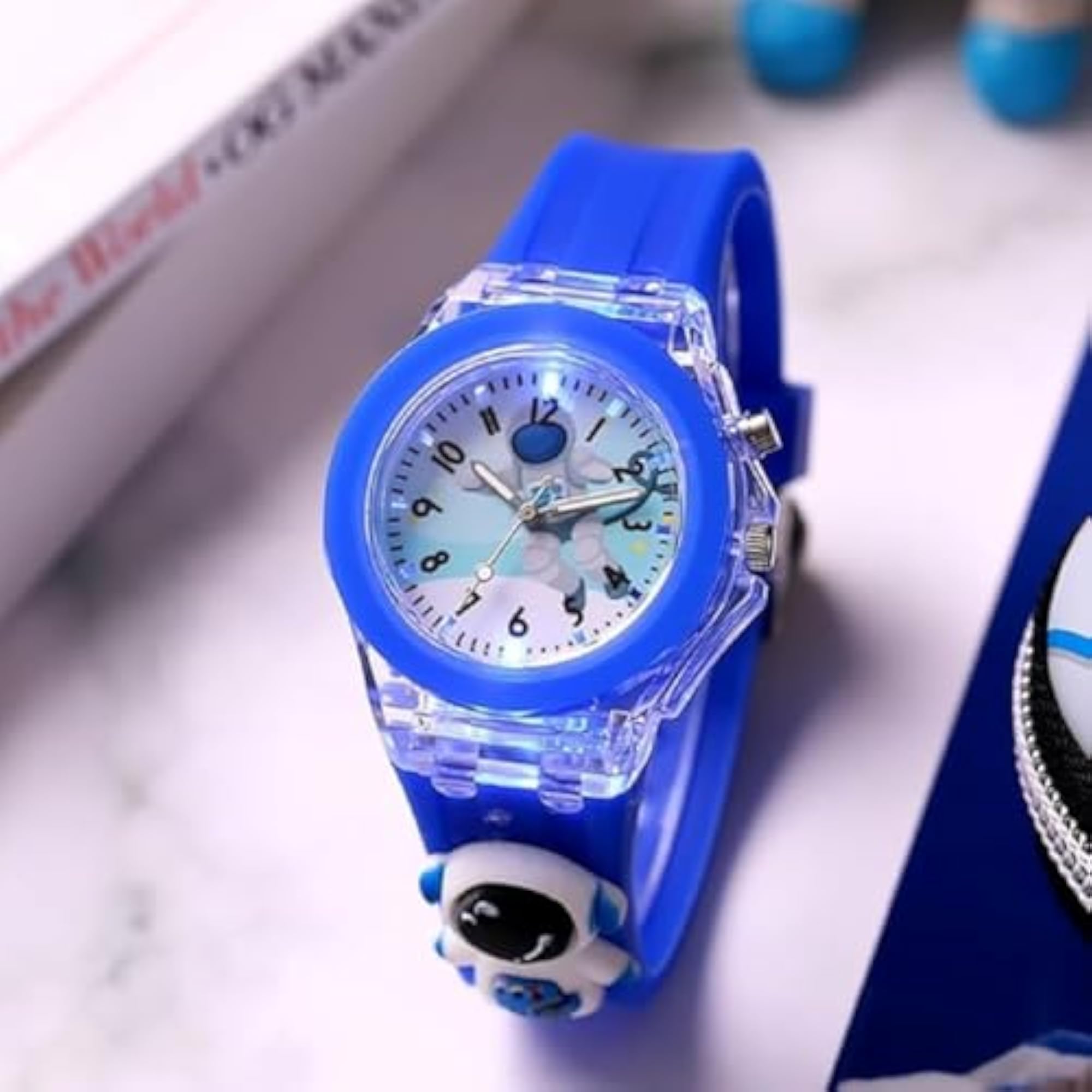 Kids Unicorn Rainbow Analog Watch, Pink Silicone Strap