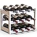 BAKAJI Cantinetta Portavino in Legno Bambù con 12 Scomparti per Vino Champagne, Portabottiglie da Terra, Cantina per Angolo Bar, Salotto, Cucina, Bistrot, Ristorante, 43.5 x 24 x 30 cm (Bianco)