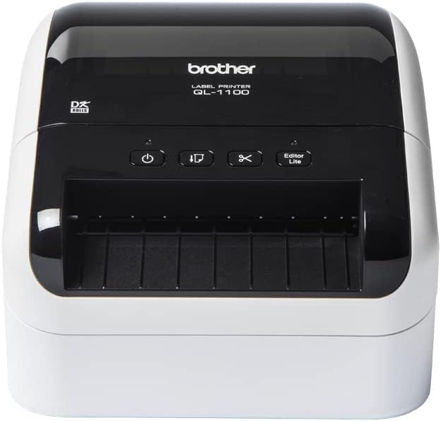 Brother QL-1100C Label Printer | Shipping Labeller | PC Connected | Desktop | Wide Format 4 Inch Labels, UK Plug