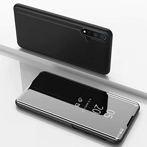 TiHen Cover Samsung Galaxy S9 Custodia Clear View Specchio Standing Cover Caso Flip Case Custodia + Pellicola Vetro temperato 2 Pezzi 360° Protettiva Bumper per Samsung Galaxy S9 Nero
