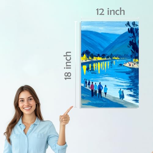 Image of SiddArtify Abstract Landscape Wall Art Prints Set - Modern People Poster Decor for Living Room Bedroom Office - 12x18 inch Sticker Pack of 6