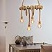 Arturesthome Lampada a sospensione in corda di canapa a 5 teste, lampadari in bambù per isola da cucina, industriale rustica per decorazione bar caffetteria ristorante camera da letto (4 Lights)