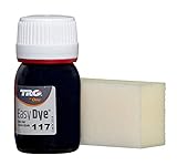 tinta negra para zapatos de gamuza  TRG The One - Tinte para Calzado y Complementos de Piel  Tintura para zapatos de Piel, Lona y Piel Sintética con Esponja aplicadora  Easy dye #117 Navy Blue, 25ml