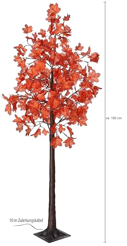Northpoint LED Herbst Baum Herbstdeko Lichtbaum in Ahorn-Optik In- & Outdoor | 120 warmweiße LEDs | 180cm hoch | elastische Zweige | Timerfunktion | IP44 Spritzwassergeschützt