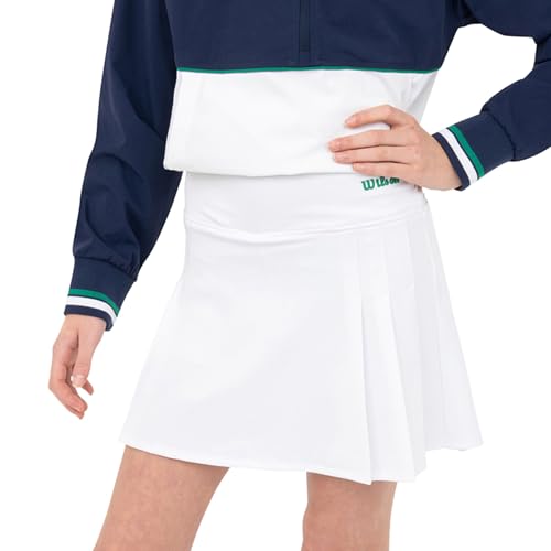 WILSON Girls Pleated Skort Athletic Tennis Skirt with Built-in Shorts Activewear for Sports & School (US Numeric 18 20 White)