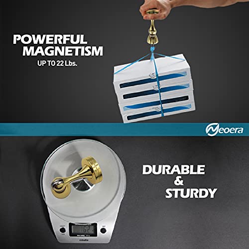 Neoera Magnetic Door Stop（Polished Brass /Gold Color）Door Stopper Strong Magnetic Door Catch For Hold Door Open, Anti-Rust, Heavy Duty For Various Door Types, Wall & Floor Mount 1Pack #TOP3