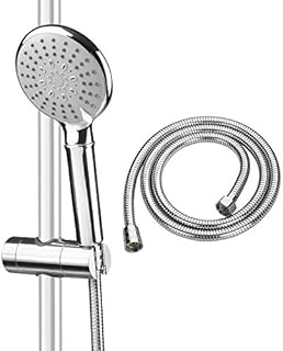 ASTOTSELL Shower Head Kit with Hose and Showerhead Holder Bracket, Fixed Handheld Shower Universal Fitting with Adjustable 5 Sprays Modes for Slide Bar Adjustable 19-25MM O.D, Chrome Plated