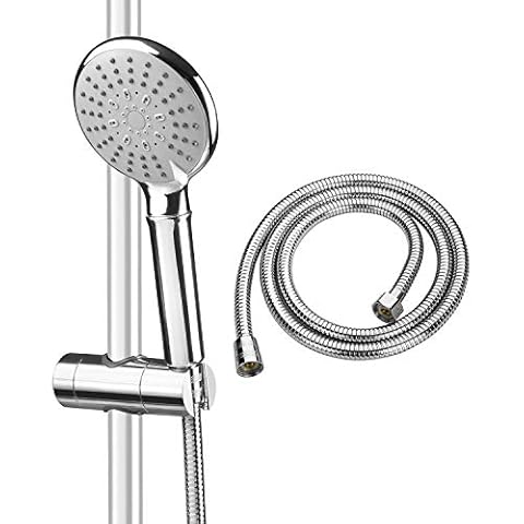 ASTOTSELL Shower Head Kit with Hose and Showerhead Holder Bracket, Fixed Handheld Shower Universal Fitting with Adjustable 5 Sprays Modes for Slide Bar Adjustable 19-25MM O.D, Chrome Plated Cover