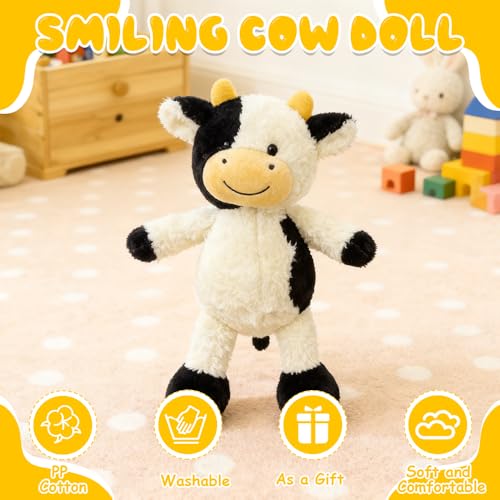 SGZIOO Kuh Kuscheltier, 30cm Plüschtier, Schwarz-Weißes Stofftier Zum Spielen & Kuscheln, Ideal als Niedliches Geburtstagsgeschenk (30CM)