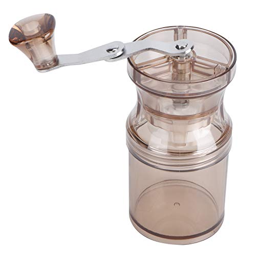 with Stainless Steel Handle Coffee Bean Mill Coffee Grinder PC+Ceramic+Stainless Steel Coffee Bean Grinder for Home,Coffee Shop Coffee Making Accessory(Light brown)