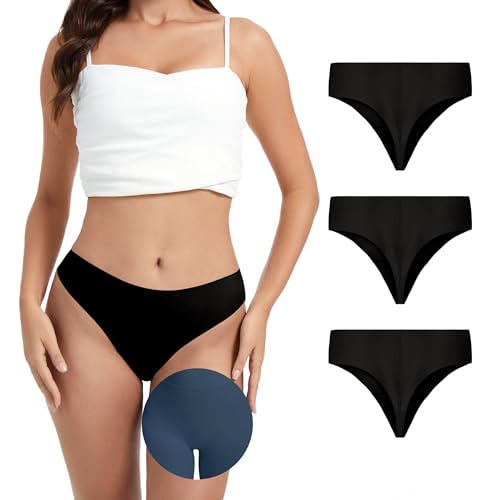 OVRUNS Camel Proof Thong High Waist Camel Cover Underwear No Show Camel Proof Concealer Panties for Women 3 Pack