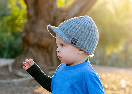 Born to Love Grey Boy's Baby Visor Beanie with Tag Baby Hat3