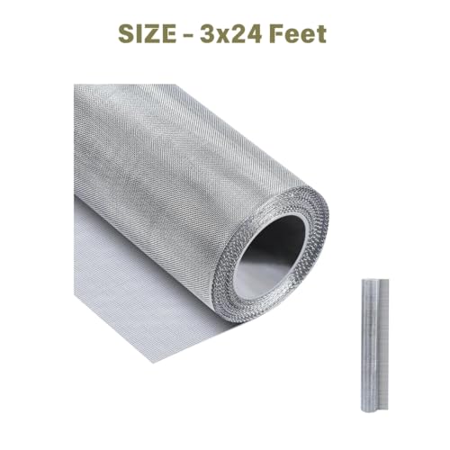 Image of Mosquito or Wind and Door Furniture Steel Net Wires & Meshes, for Living /Balcony Room Window Stitched (3x24 feet)