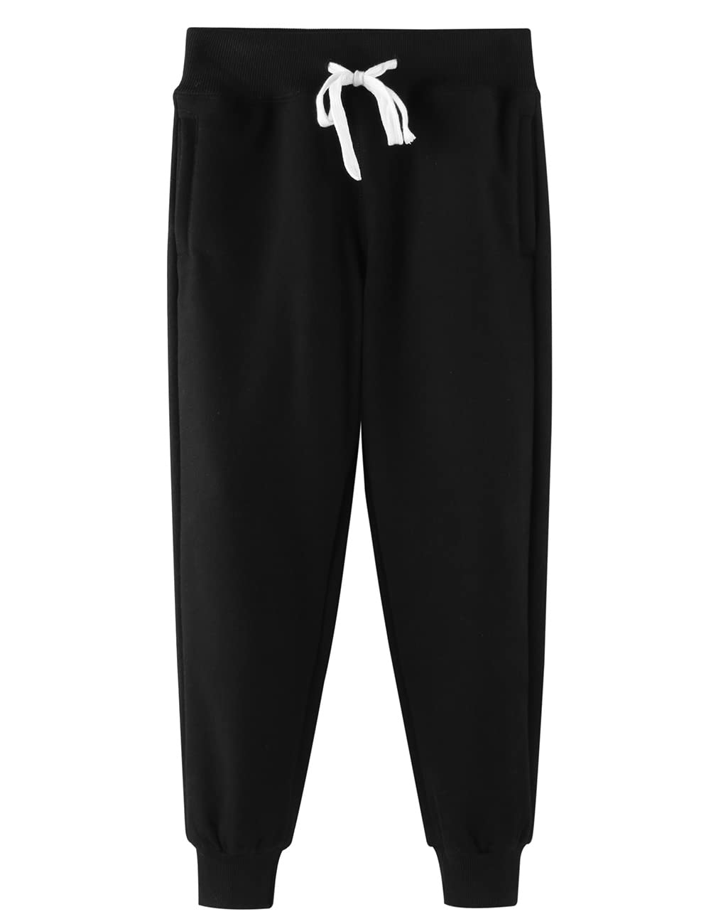 Dybker Pantalones deportivos de forro polar con bolsillos, pantalones deportivos gruesos para niños