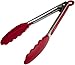 StarPack Basics Silicone Kitchen Tongs 9-Inch - Stainless Steel with Non-Stick Silicone Tips, High Heat Resistant to 480°F, For Cooking, Serving, Grill, BBQ & Salad (Cherry Red)