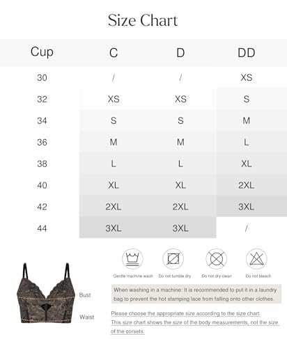 Popilush Bustier Corset Crop Tops for Women V Neck Lace Bralette Black M - image 7