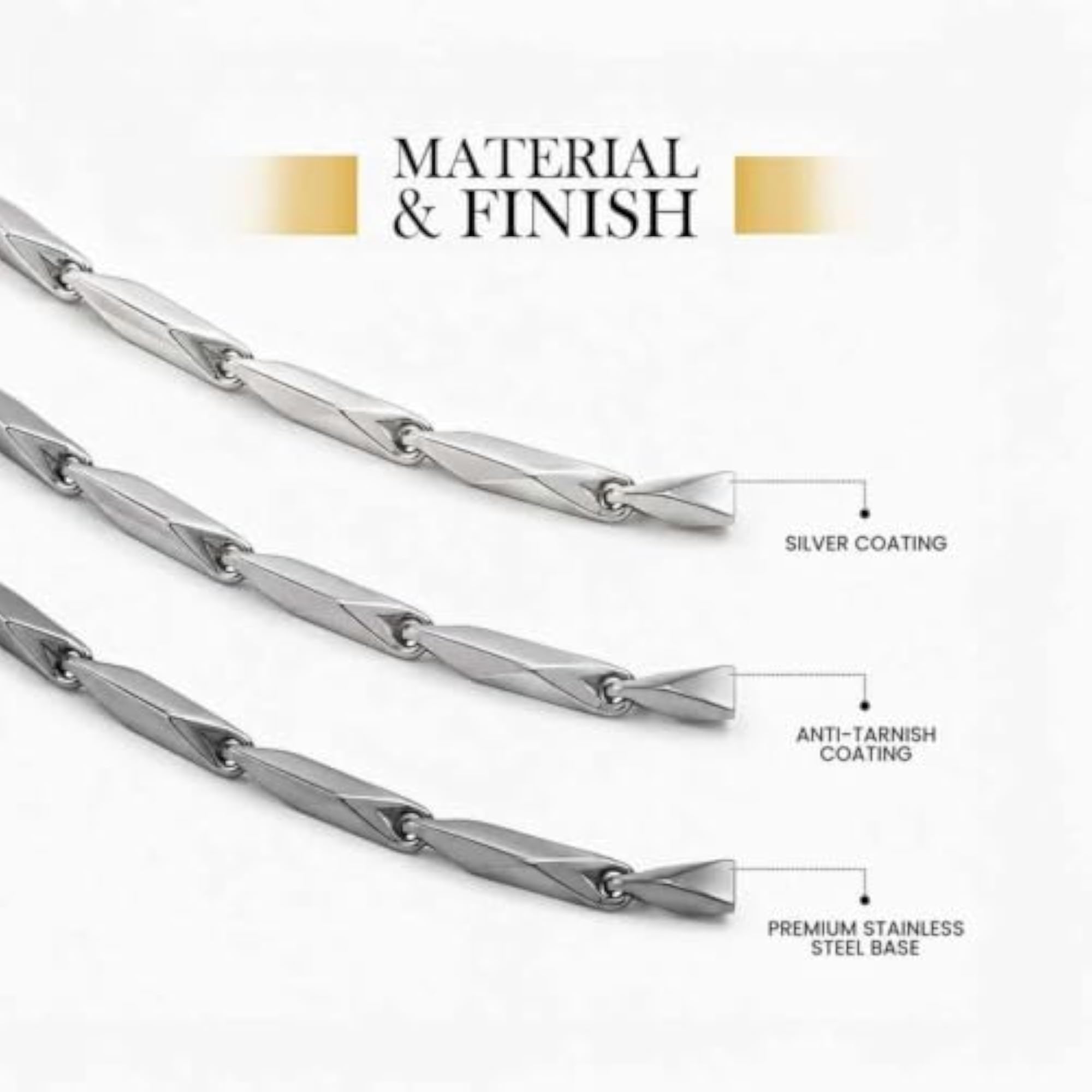 Men's Stainless Steel Valentine Long Chain Necklace