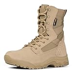 FREE SOLDIER Men's Tactical Boots 8 Inches Lightweight Combat Boots Durable Suede Leather Military Work Boot Desert Boot