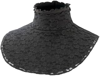 [メイダイ] つけ襟 ハイネック 黒 グレー 白 レース タートル 着け襟 おしゃれ 冠婚葬祭 ブラウス トップス オシャレ 首 温め (首元綺麗あったかレースネックカバー,ブラック)