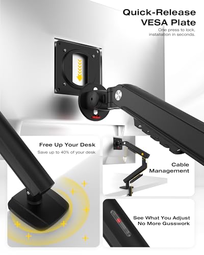 Image of NB SmooVex Monitor Mount, Monitor Stand fits up to 32 Inch, Mechanical Spring Mount, VESA 75 /100 mm, Model-A5(Black)