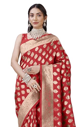 Image of MIRCHI FASHION Women Saree | Banarasi Silk Woven Design Daily Regular Use Sari with Blouse