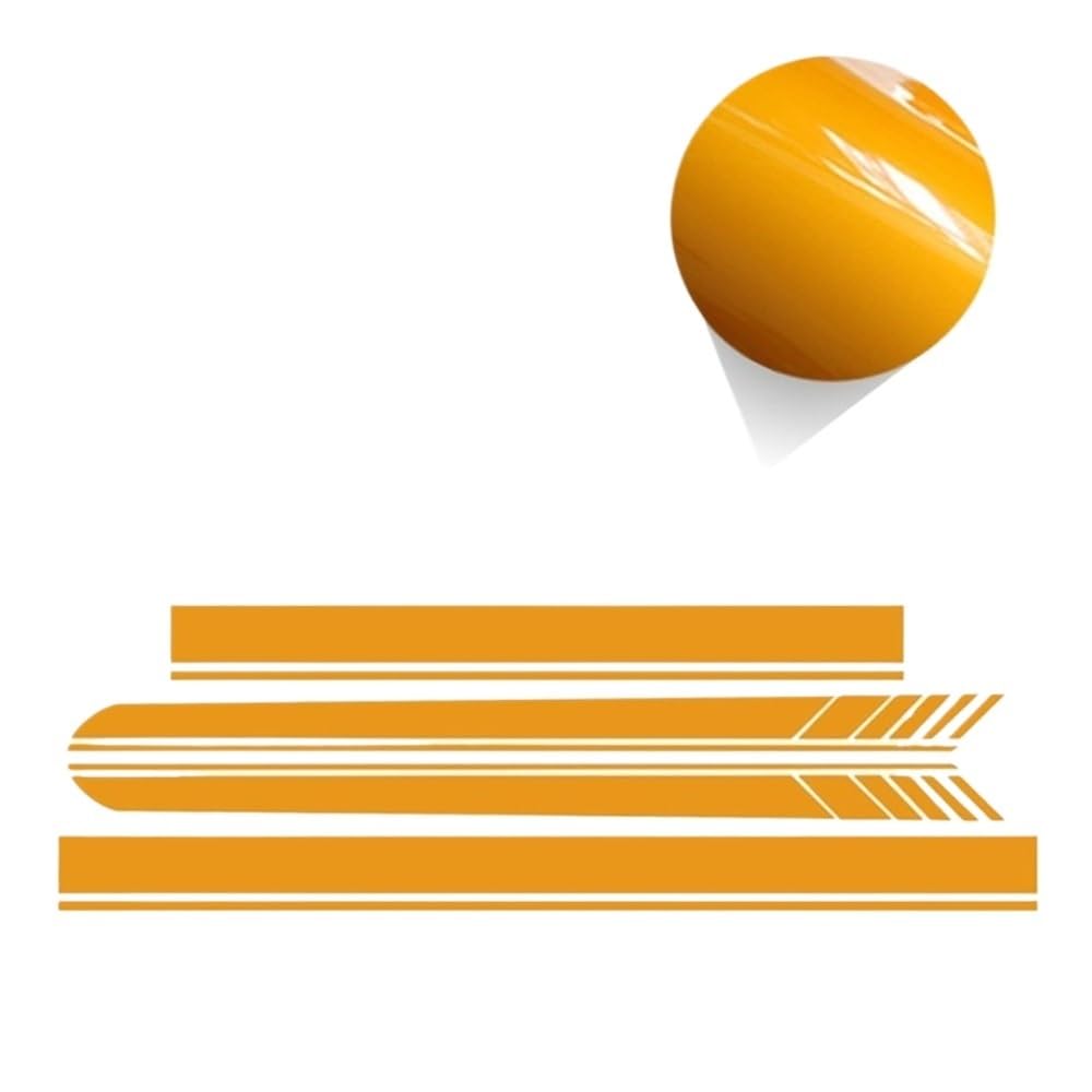 RZL 1 pz Adesivo per Strisce Laterali per portiera Auto, Cofano, Bagagliaio, Kit carrozzeria, Compatibile con Tutti i Modelli di Auto Adesivi per Auto(Reflective Yellow)