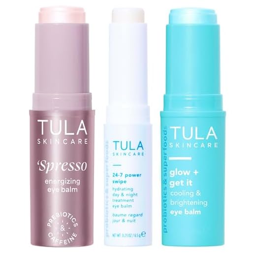 TULA Skin Care Eye Balm Extravaganza - Holiday Eye Balm Kit | Dark Circle Under Eye Treatment, Instantly Hydrate and Brighten Undereye Area, Perfect to Use On-the-go | 3-Piece Kit