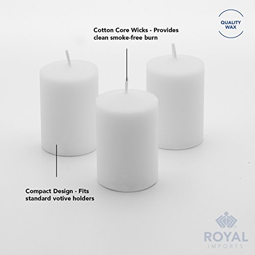 image for Royal Imports Votive Candle, Unscented White Wax, Box of 72, for Weddi