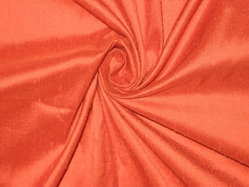 Soie Dupioni orange vif 44" DUP82 pour robe de soirée et cérémonie