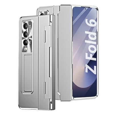 for Galaxy Z Fold6 Case, with Buit-in Screen Protector, Rugged Hinge Protection, Camera len Cover, Full Body Protective Phone Case for Samsung Z Fold 6, Silver