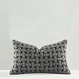 FIOUOVO Striped Boucle Throw Pillow Covers 12x20 Decorative Pillows for Bed Square Couch Pillows for...