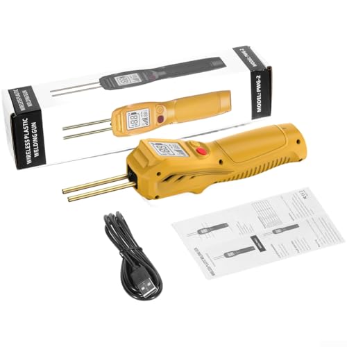 Autilyshop Soldador de plástico inalámbrico con pantalla LCD, batería de 5000 mAh que se calienta en 3 5 segundos para reparación de parachoques de coche, herramienta de mano de soldadura de fibra de