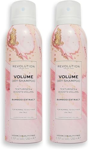Revolution Beauty London Haircare Champú Seco Volume, Spray Sin Aclarado, Vegano y Sin Crueldad, 200ml (Paquete de 2)