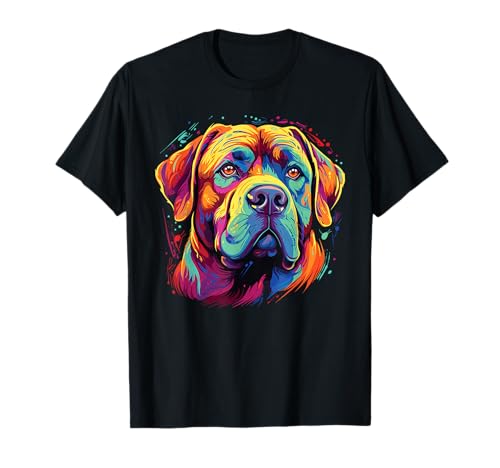 Watercolor Colorful Dogue De Bordeaux Dogs T-Shirt