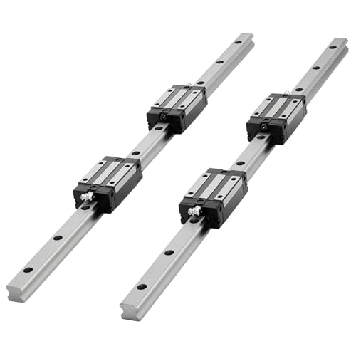 VEVOR Linear Rail Guide Kit, HGR20, 2PCS 600 mm (23.62 inch) Linear Rails and 1PCS Ball Screw, 4PCS Slide Blocks, with BF12/BK12 End Support, Coupling, and Nut Housing, for DIY CNC Routers Lathes by VEVOR - Image 3