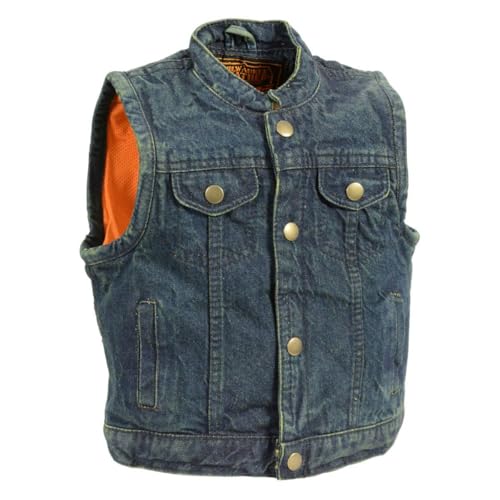 Milwaukee Leather Classic Style Denim Vest - (Just Like Dads) for Kids - Medium