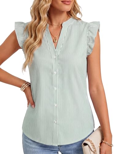 Image of Women's Dressy Striped V Neck Blouse
