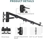 Wall Mount Triangle Boom Arm 43.3inch/110cm, Ring Light Mount Overhead Light Stand for Studio Video Light, Monolight, Photography, Softbox, Umbrella