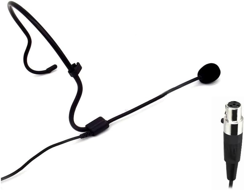 Headset Microphone Double Over Ear Earset Over Ear Headworn Mic Compatible with Shure Wireless System Bodypack Transmitter with 1.2m Cable Windscreen Mini XLR 4 Pin TA4F Plug