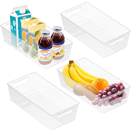 Simplehouseware 4Pk L Size Kitchen Bin Organizer, 14" X 7" X 3.75", Clear #TOP5