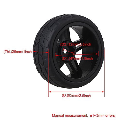 Bqlzr Durable Rubber Hub Wheel Rim&Tires 1:10 On-Road Racing Car Rc Pack Of 4 (20111) #TOP5