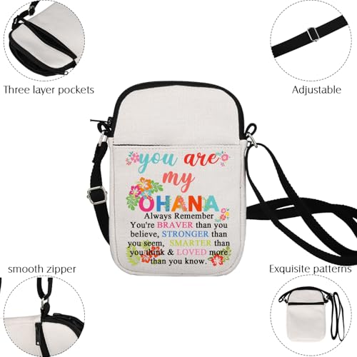 Ohana Gifts You're My Ohanas Crossbody Bag Ohana Family Gifts Inspirational Hawaiian Hibiscus Flower Bag3