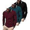 SwissWell Lot de 3 Polo Homme Manches Longues Respirant et Léger Golf T-Shirt Business Casual