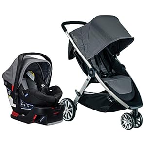 BRITAX B-Lively Travel System with B-Safe 35 Infant Car Seat | One Hand Fold XL Storage Ventilated Canopy, Dove…