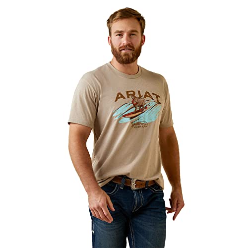 Ariat Male Surf And Turf Western Aloha T-Shirt Oatmeal Heather Xx-Large #TOP23