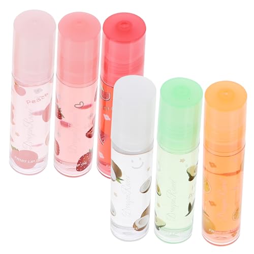 Beavorty 6 Piezas bálsamo labial de frutas brillo de besos de frutas pegajoso tinte bálsamo labial hidratante Protector labial de labios protectores de labios el plastico