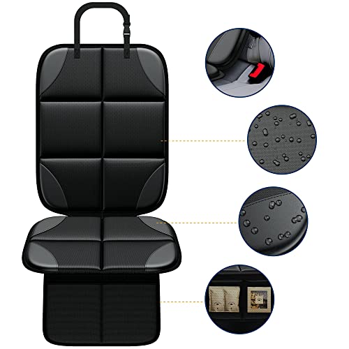 Car Seat Protector, Mho+All 2 Pack Auto Car Seat Protectors For Child Baby Car Seats - Large Carseat Sit Savers Mat With Waterproof 600D Fabric & 2 Storage Pockets, Crash Test Approved #TOP1