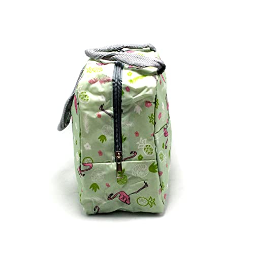 Bolsa Térmica Unissex Fitness Marmita Viagem Nécessaire n-01 Cor: Verde-Flamingo