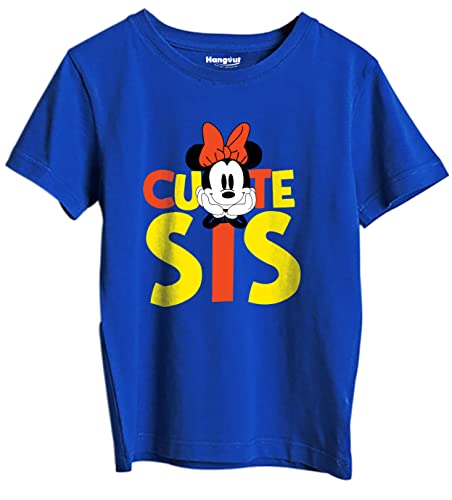 Image of Hangout Hub Boy's & Girl's Regular Fit Cotton T-Shirt | Pack of 2 | Sibling Brother Sister T Shirts| Cool Bro Cute Sis Printed Tshirt