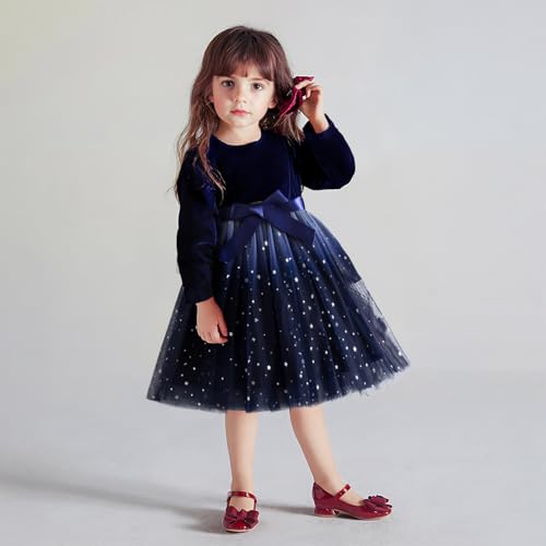 TTYAOVO Girl Long Sleeve Dress Fall Winter Princess Causal Dresses2